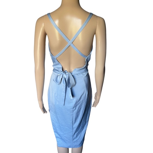 NWT Lavish Alice Cross Back Cowl Neck Midi Dress in Cornflower Blue Size 4 - Picture 7 of 16